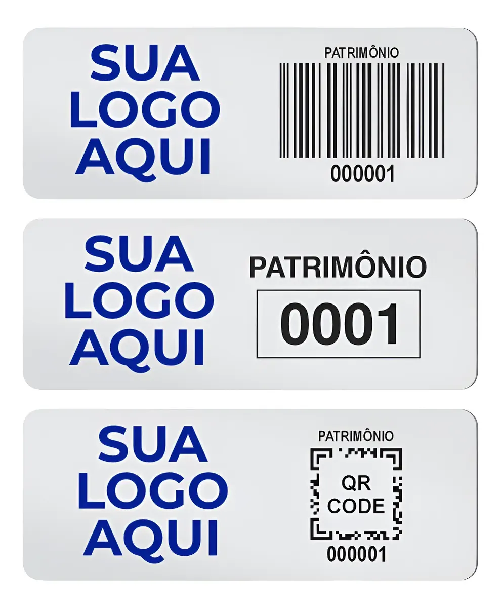Placas Etiquetas Patrimônio Personalizada Alumínio